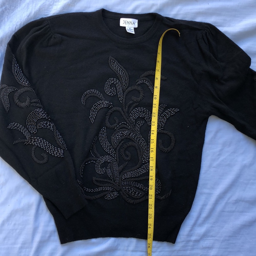 Black Wool Top With Sequence - image 3